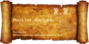 Mentler Mariann névjegykártya