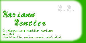 mariann mentler business card